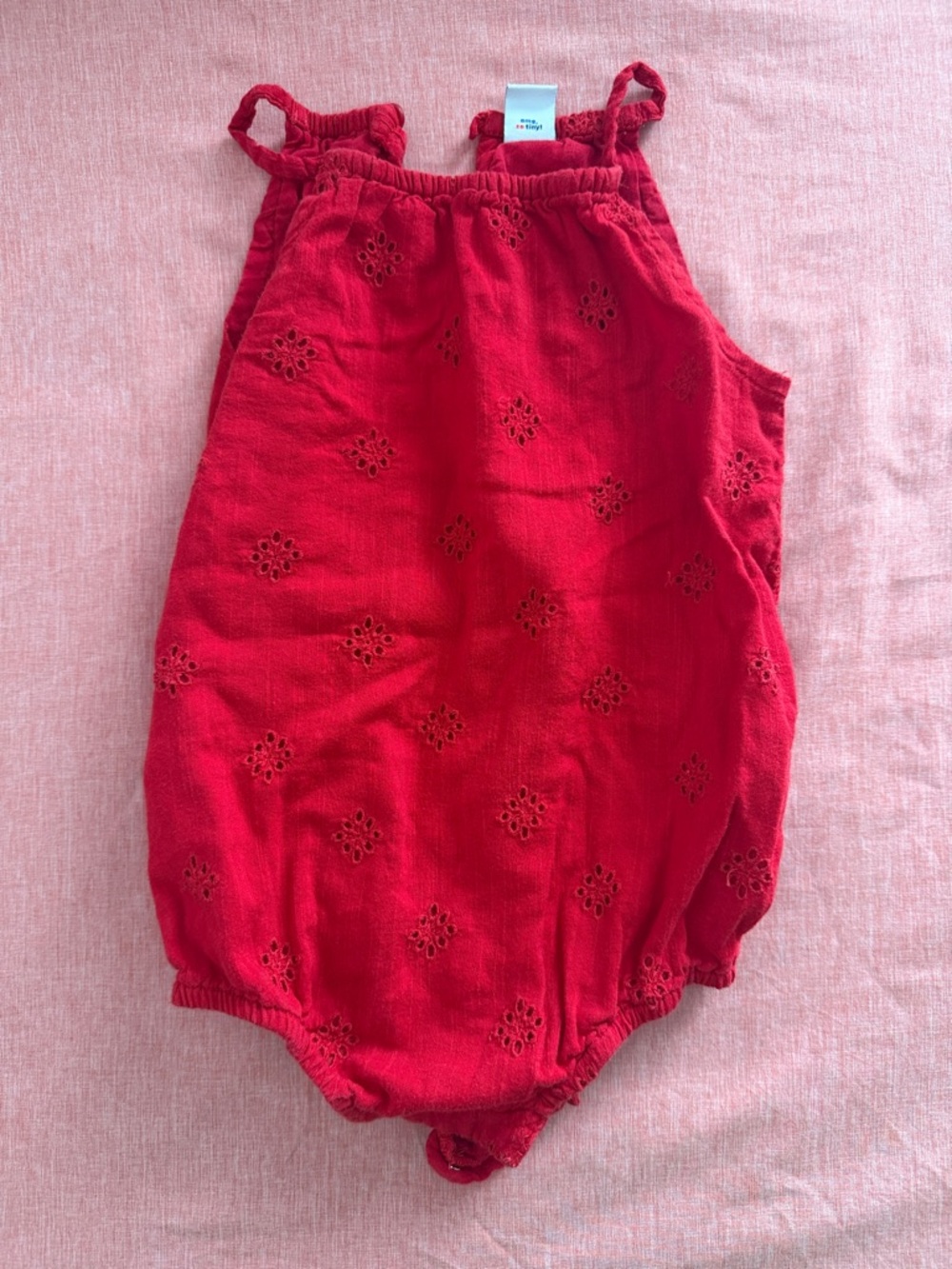 Old Navy Red Eyelet Baby One-Piece Bodysuit